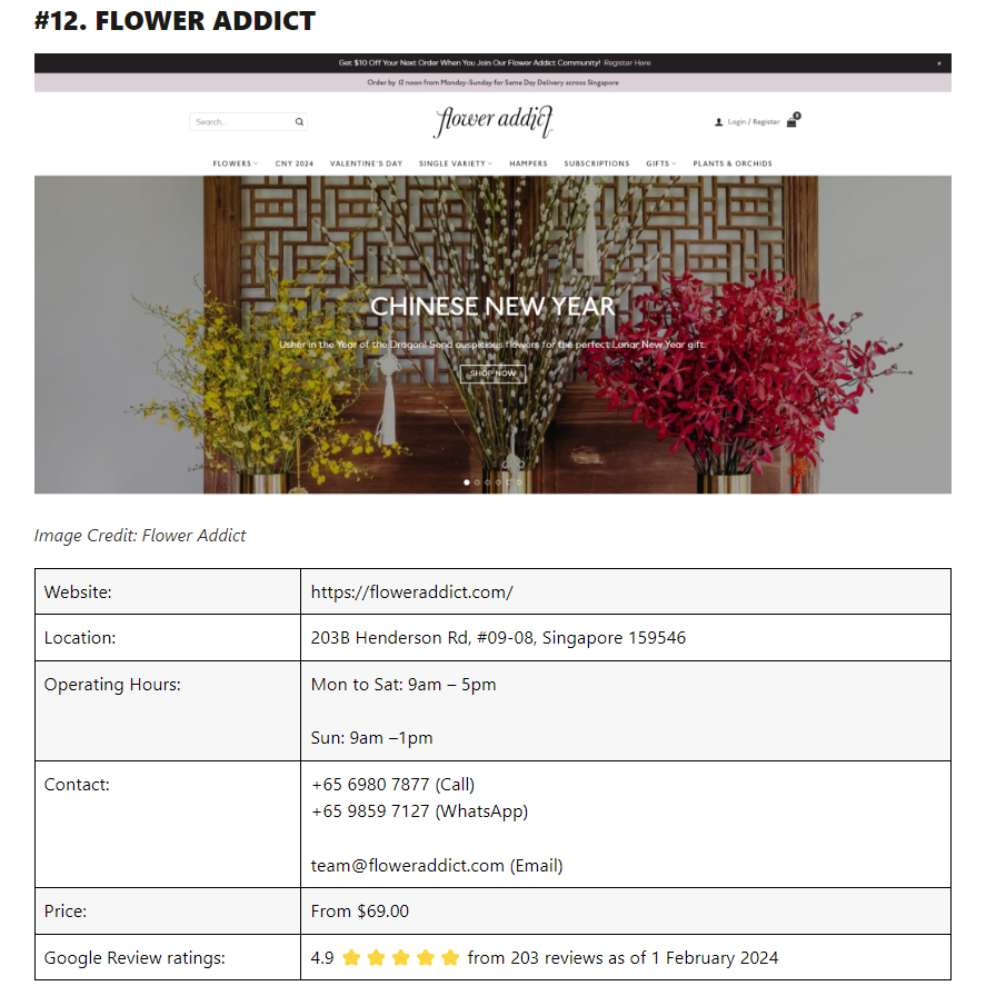 Best Price Flower Addict, 30 Best Florists With Same-Day Flower Delivery In Singapore 2024
